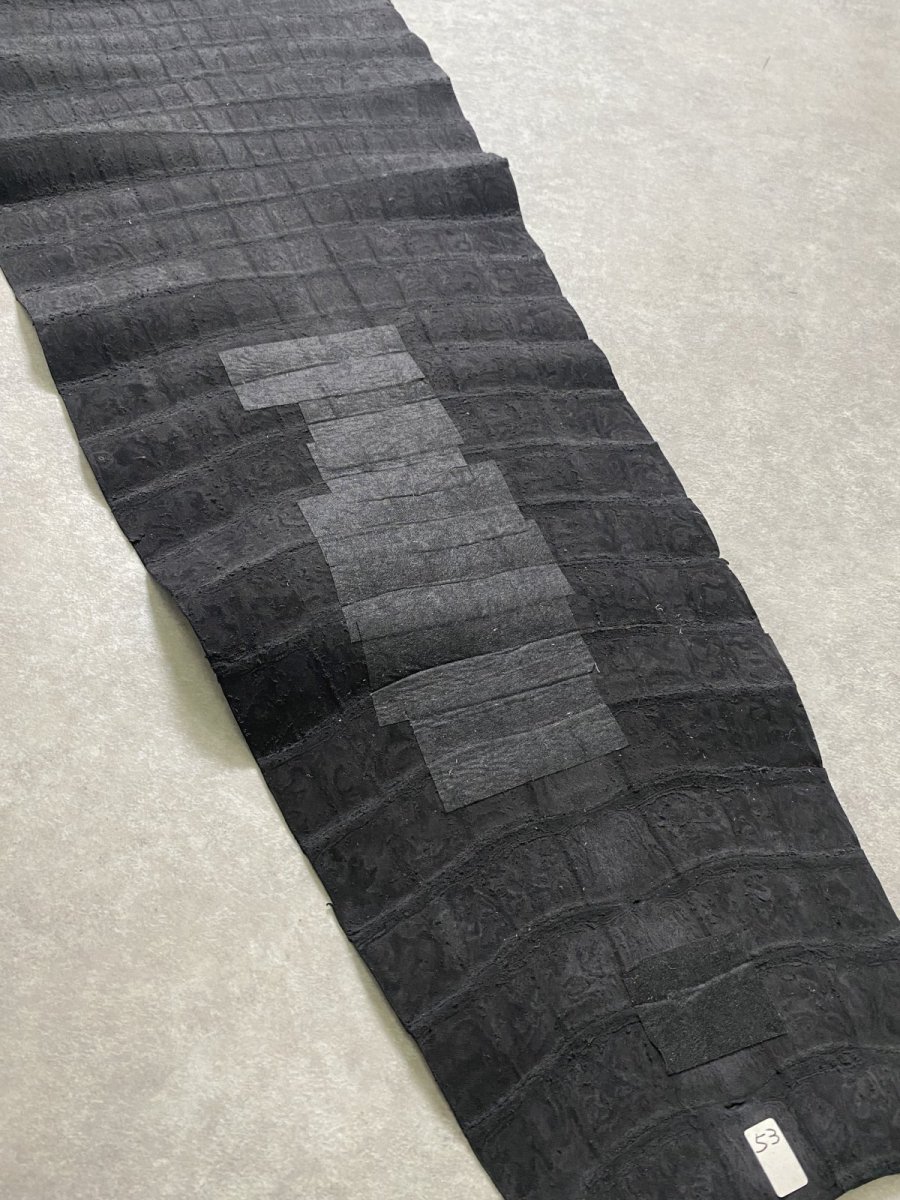 画像13: クロコダイル  吟スリ ブラック 53cm 鰐革 ワニ革 (13)