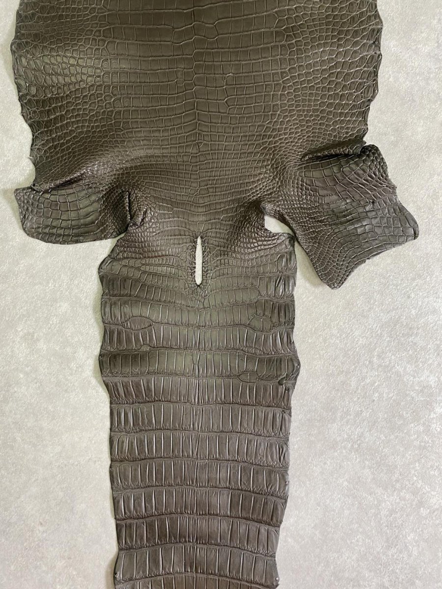 画像7: スモールクロコダイル　ポロサス　グレー　32　ワニ革　鰐革 (7)