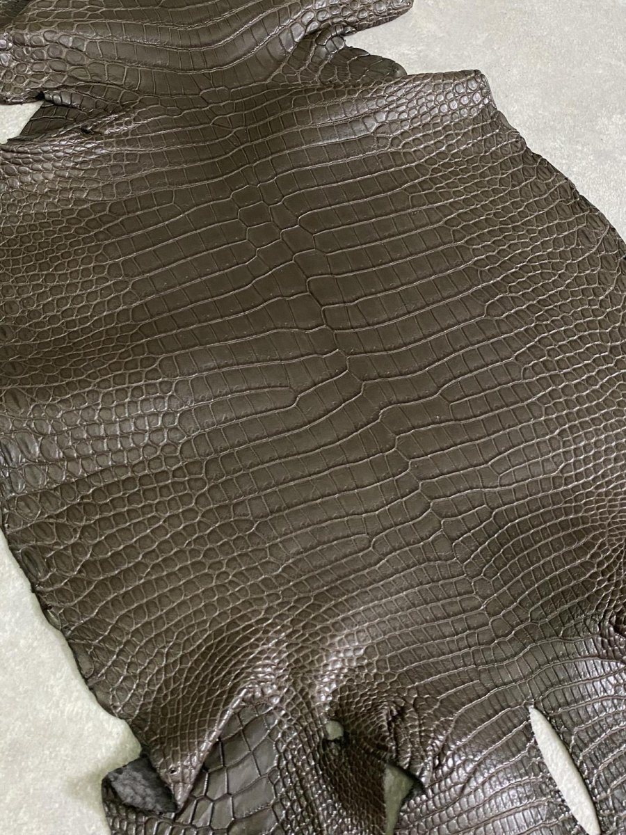 画像5: スモールクロコダイル　ポロサス　グレー　30　ワニ革　鰐革 (5)
