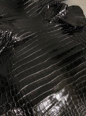 画像3: ナイルクロコ　シャイニングブラック　35　ワニ革　クロコダイル (3)