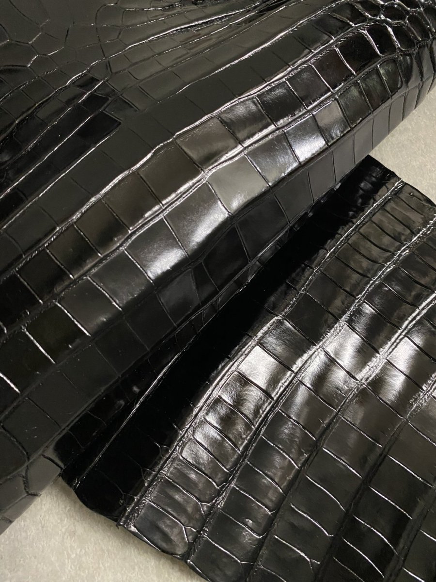 画像4: ナイルクロコ　シャイニングブラック　35　ワニ革　クロコダイル (4)