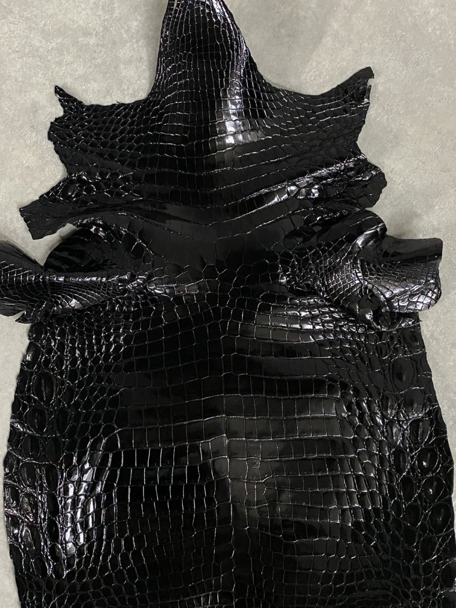 画像4: ナイルクロコ　シャイニングブラック　36　ワニ革　クロコダイル (4)