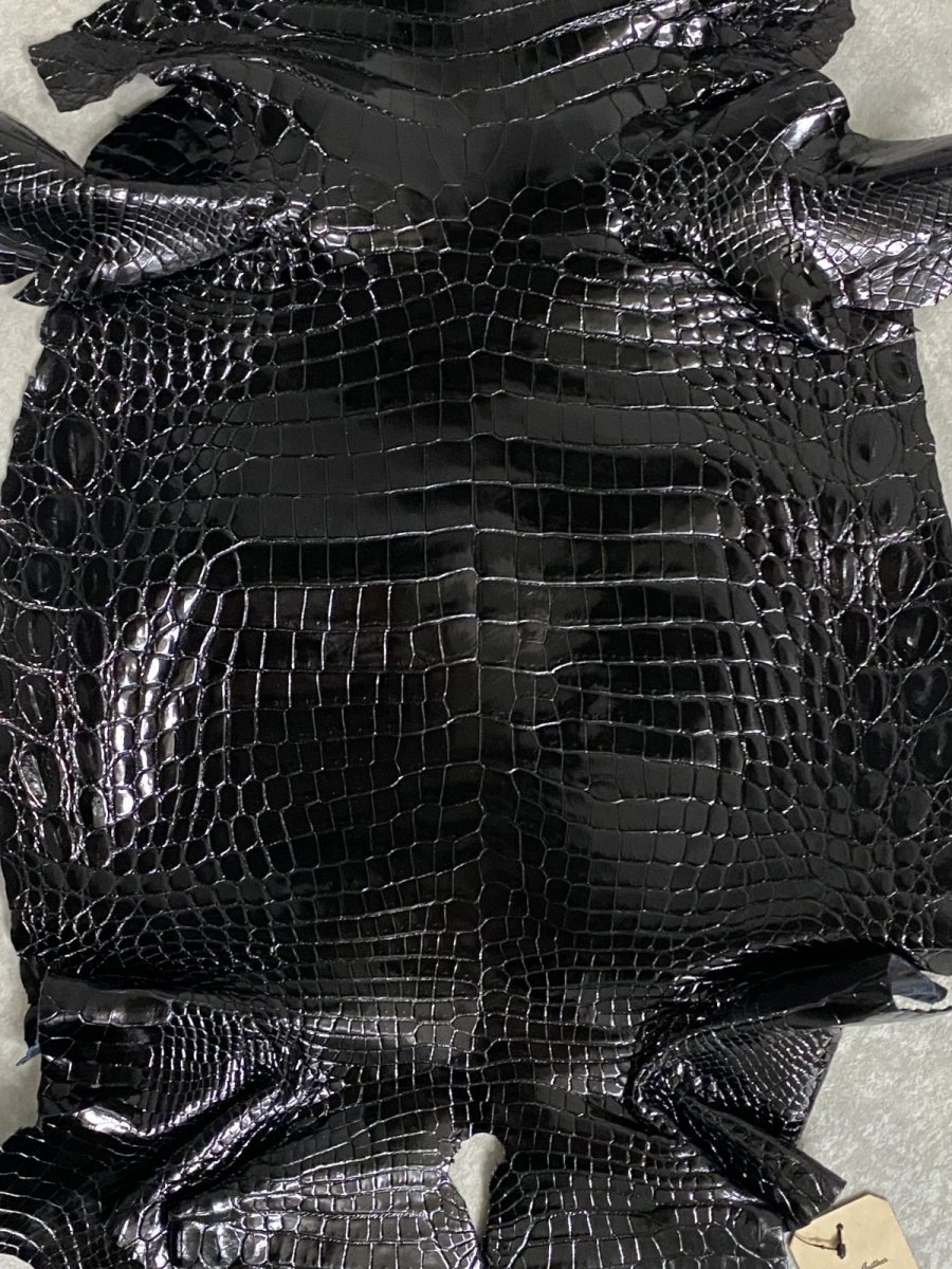 画像7: ナイルクロコ　シャイニングブラック　36　ワニ革　クロコダイル (7)