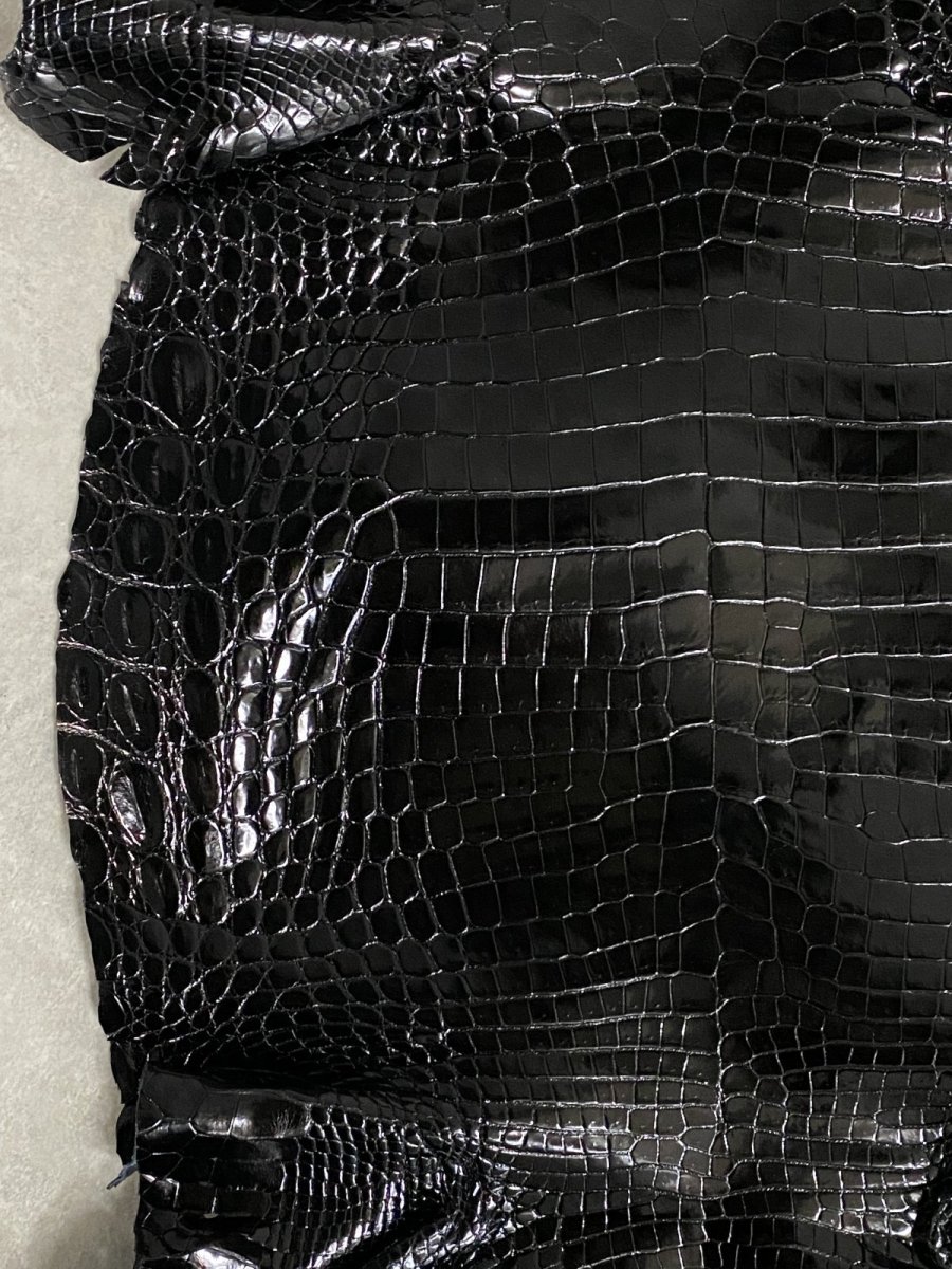 画像5: ナイルクロコ　シャイニングブラック　36　ワニ革　クロコダイル (5)