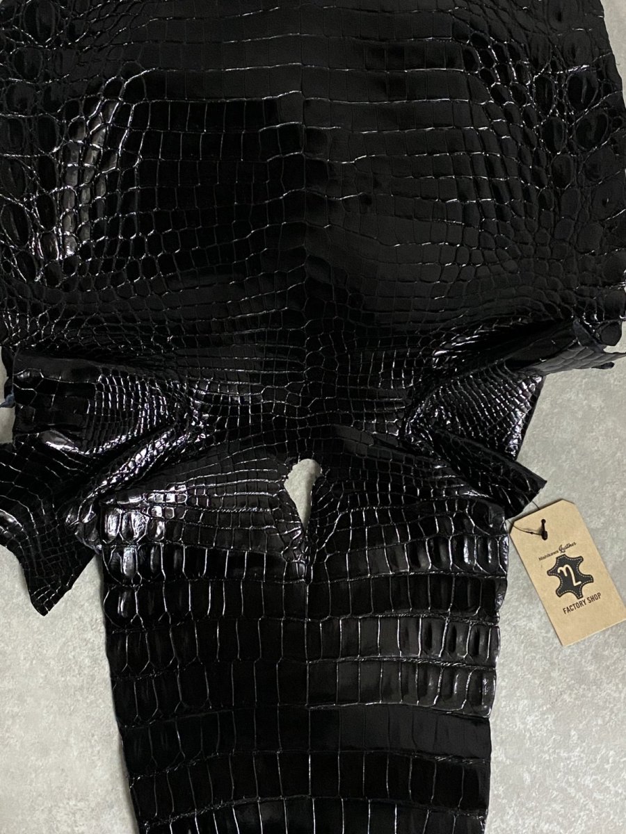 画像8: ナイルクロコ　シャイニングブラック　36　ワニ革　クロコダイル (8)