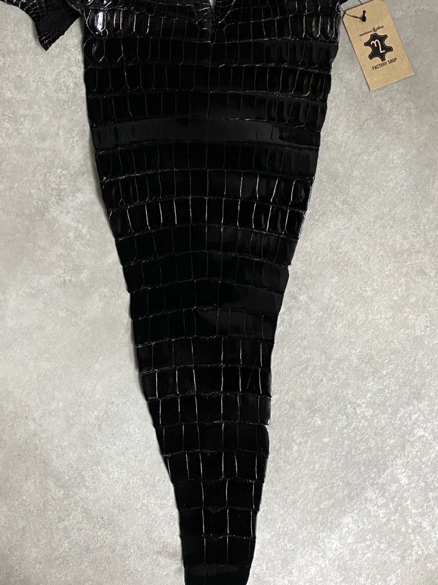 画像9: ナイルクロコ　シャイニングブラック　36　ワニ革　クロコダイル (9)