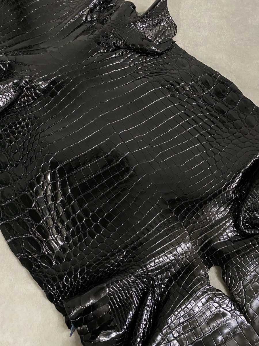 画像3: ナイルクロコ　シャイニングブラック　36　ワニ革　クロコダイル (3)