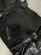 画像3: ナイルクロコ　シャイニングブラック　36　ワニ革　クロコダイル (3)