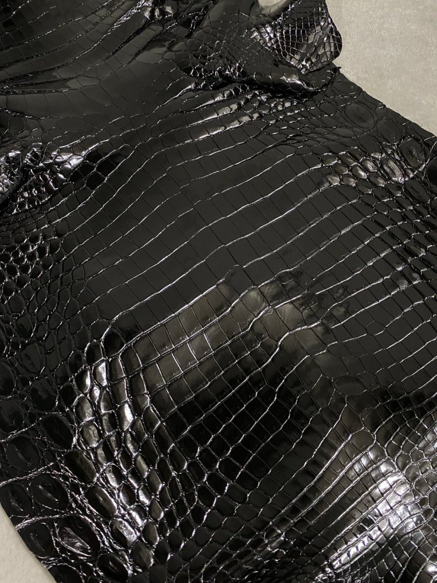 画像2: ナイルクロコ　シャイニングブラック　36　ワニ革　クロコダイル (2)