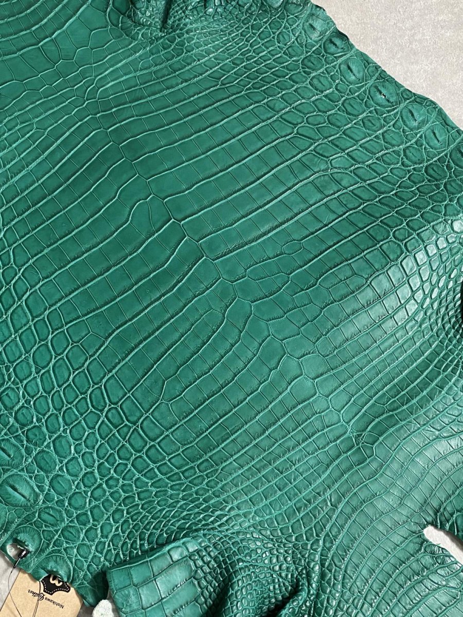 画像2: ナイルクロコダイル グリーン 40 鰐革 ワニ革 (2)