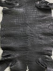 画像3: スモールクロコダイル　ブラック　36　ポロサス　ワニ革　クロコダイル革　 (3)