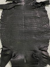 画像3: スモールクロコダイル　ブラック　25　ポロサス　ワニ革　クロコダイル革　 (3)