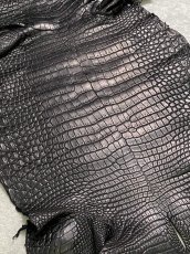 画像7: スモールクロコダイル　ブラック　25　ポロサス　ワニ革　クロコダイル革　 (7)