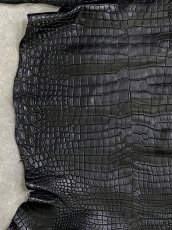 画像6: スモールクロコダイル　ブラック　32　ポロサス　ワニ革　クロコダイル革　 (6)