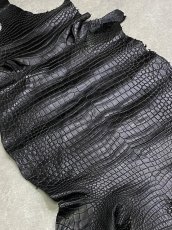 画像4: スモールクロコダイル　ブラック　32　ポロサス　ワニ革　クロコダイル革　 (4)