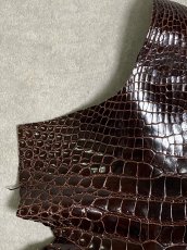 画像2: クロコダイル アゴ　シャイニング　ダークブラウン (2)