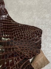 画像3: クロコダイル アゴ　シャイニング　ダークブラウン (3)