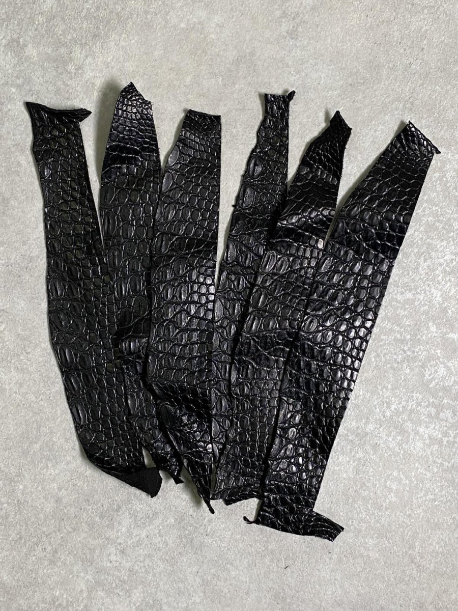 画像1: 最高級　スモールクロコ（ポロサス） ベリー　ブラック　 (1)