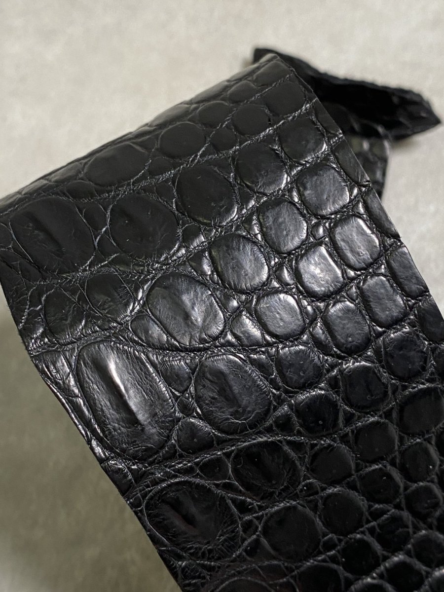 画像3: 最高級　スモールクロコ（ポロサス） ベリー　ブラック　 (3)