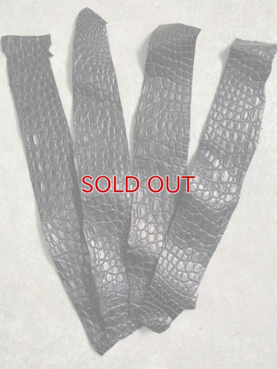 画像1: 最高級　スモールクロコ（ポロサス） ベリー　ブラック　 (1)