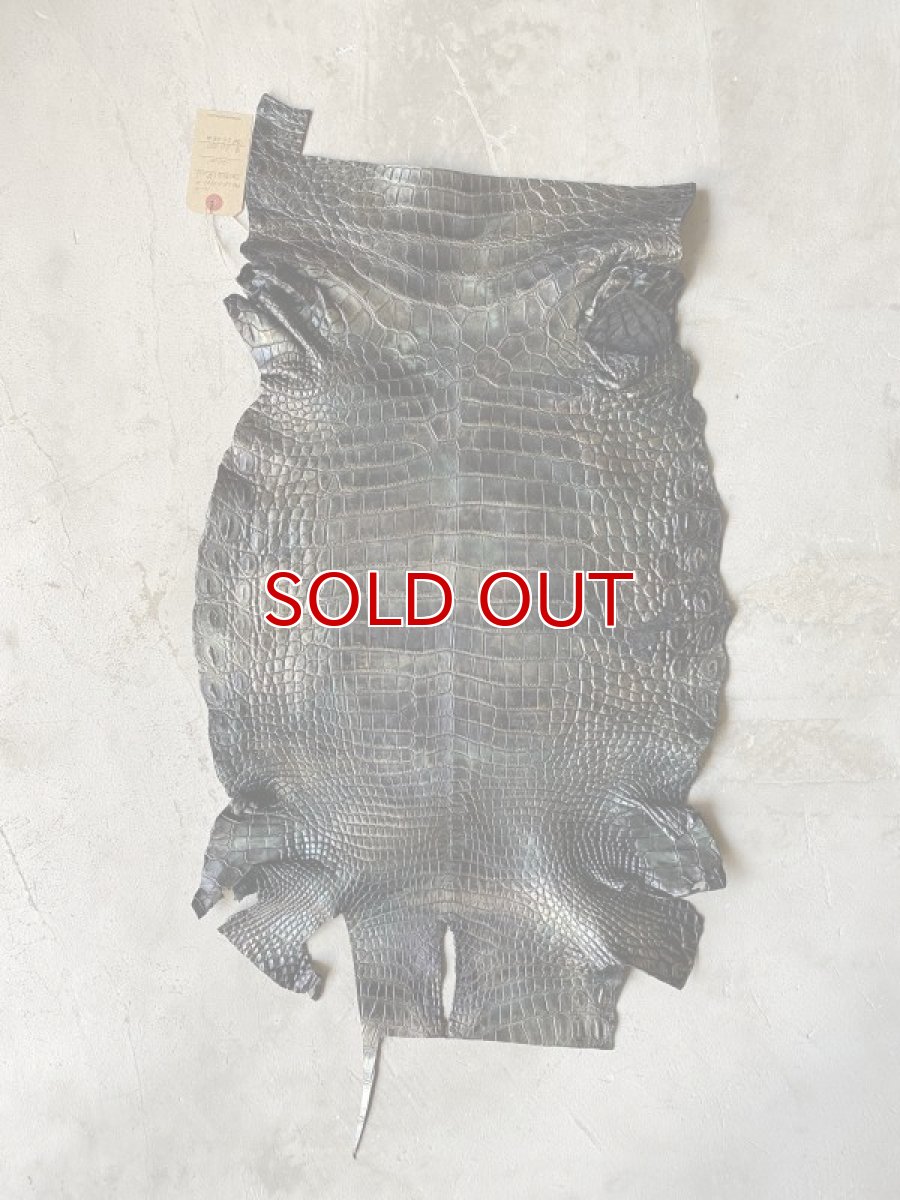 画像1: クロコダイル　アゴ〜ハラ   マーブルブラック (1)