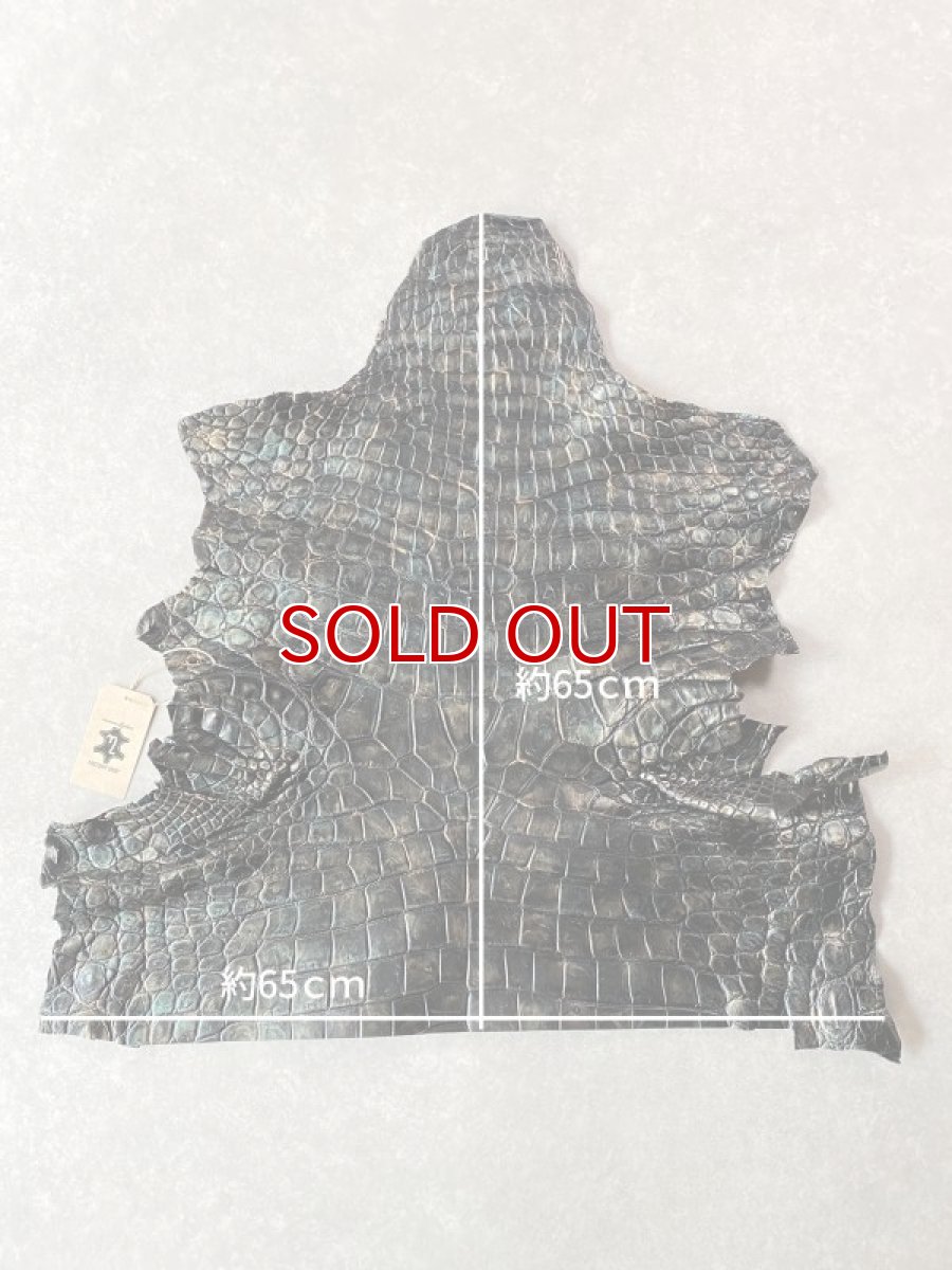 画像2: クロコダイル　 マーブルブラック　アゴ〜腹 (2)