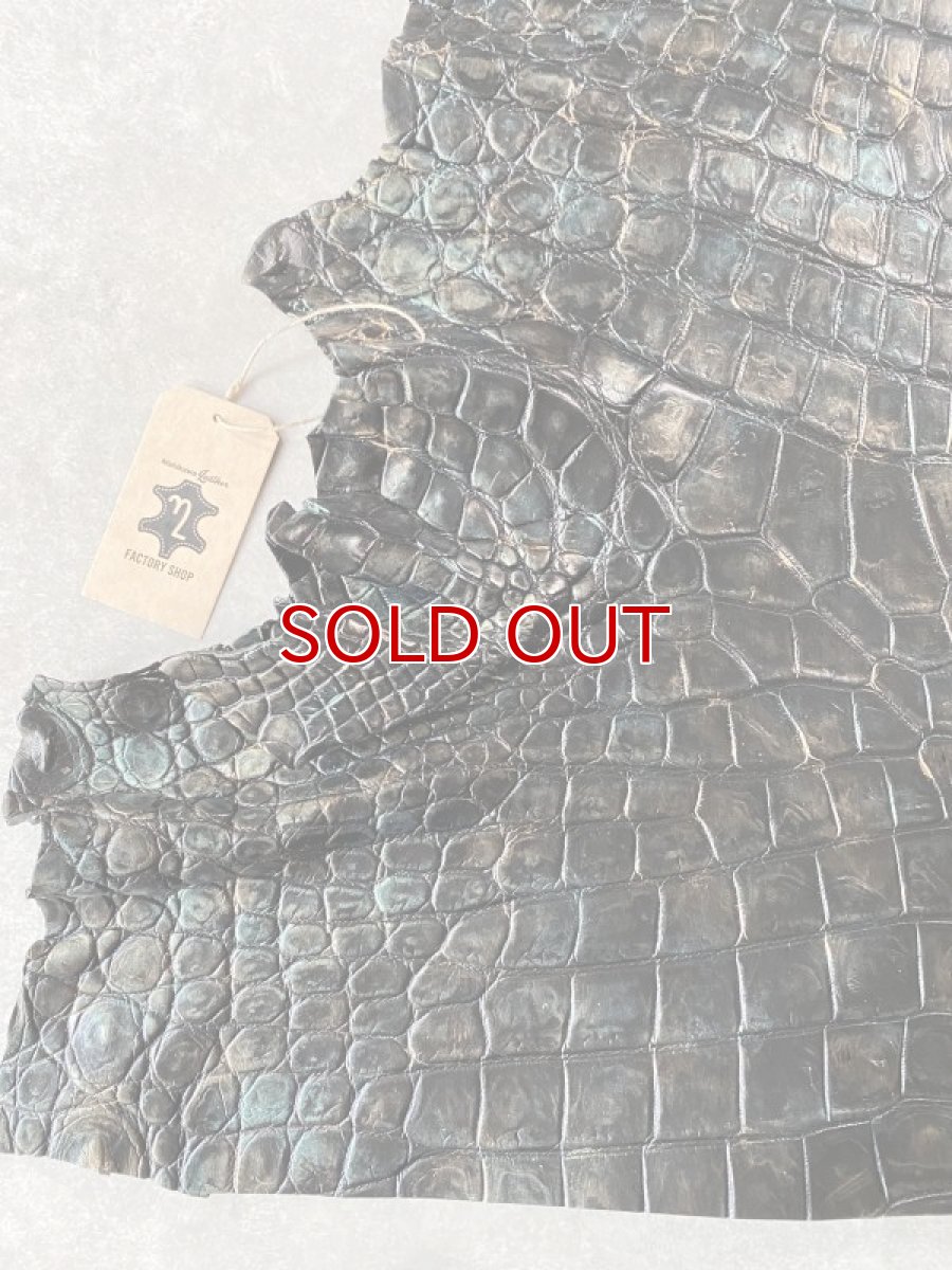 画像4: クロコダイル　 マーブルブラック　アゴ〜腹 (4)