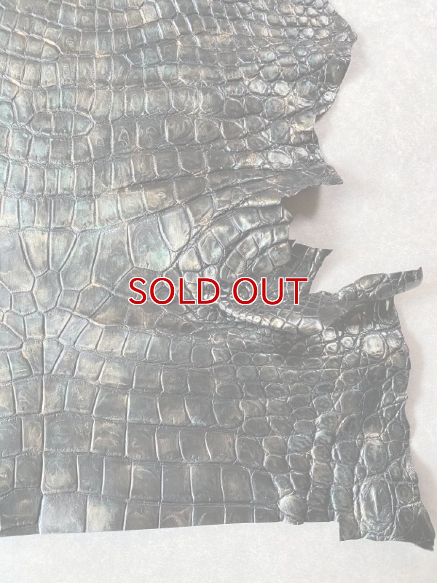 画像5: クロコダイル　 マーブルブラック　アゴ〜腹 (5)