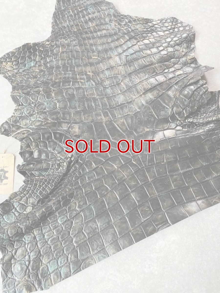 画像6: クロコダイル　 マーブルブラック　アゴ〜腹 (6)