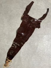 画像1: クロコダイル　尻尾　シャイニング　ダークブラウン (1)