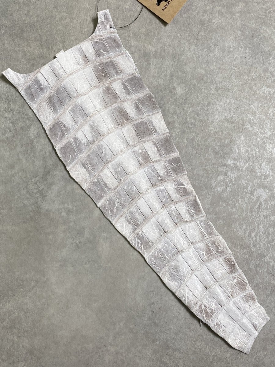 画像1: ヒマラヤクロコダイル　ナチュラル　尻尾　ワニ革　ナイルクロコダイル　クロコダイル革　エキゾチックレザー　 (1)