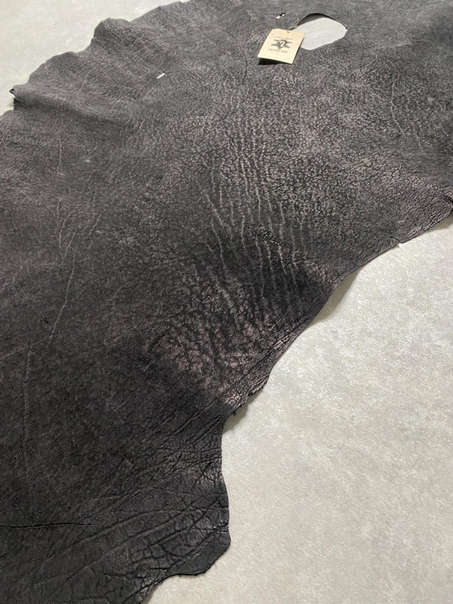 画像6: 【お客様専用品】エレファントレザー　ブラック　ゾウ革　象革　耳　ミミ (6)