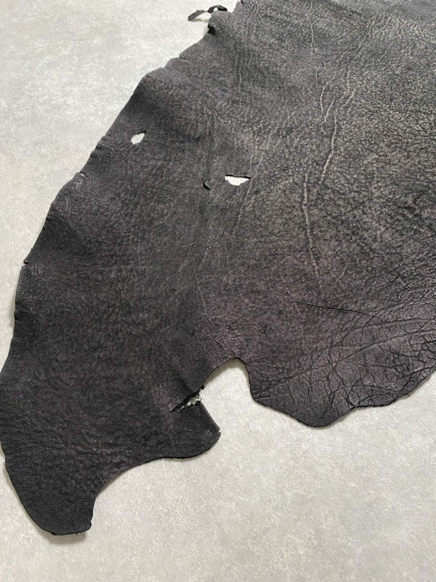 画像7: 【お客様専用品】エレファントレザー　ブラック　ゾウ革　象革　耳　ミミ (7)