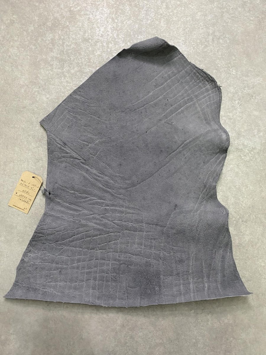 画像1: エレファントレザー　グレー　ゾウ革　象革　エキゾチックレザー (1)