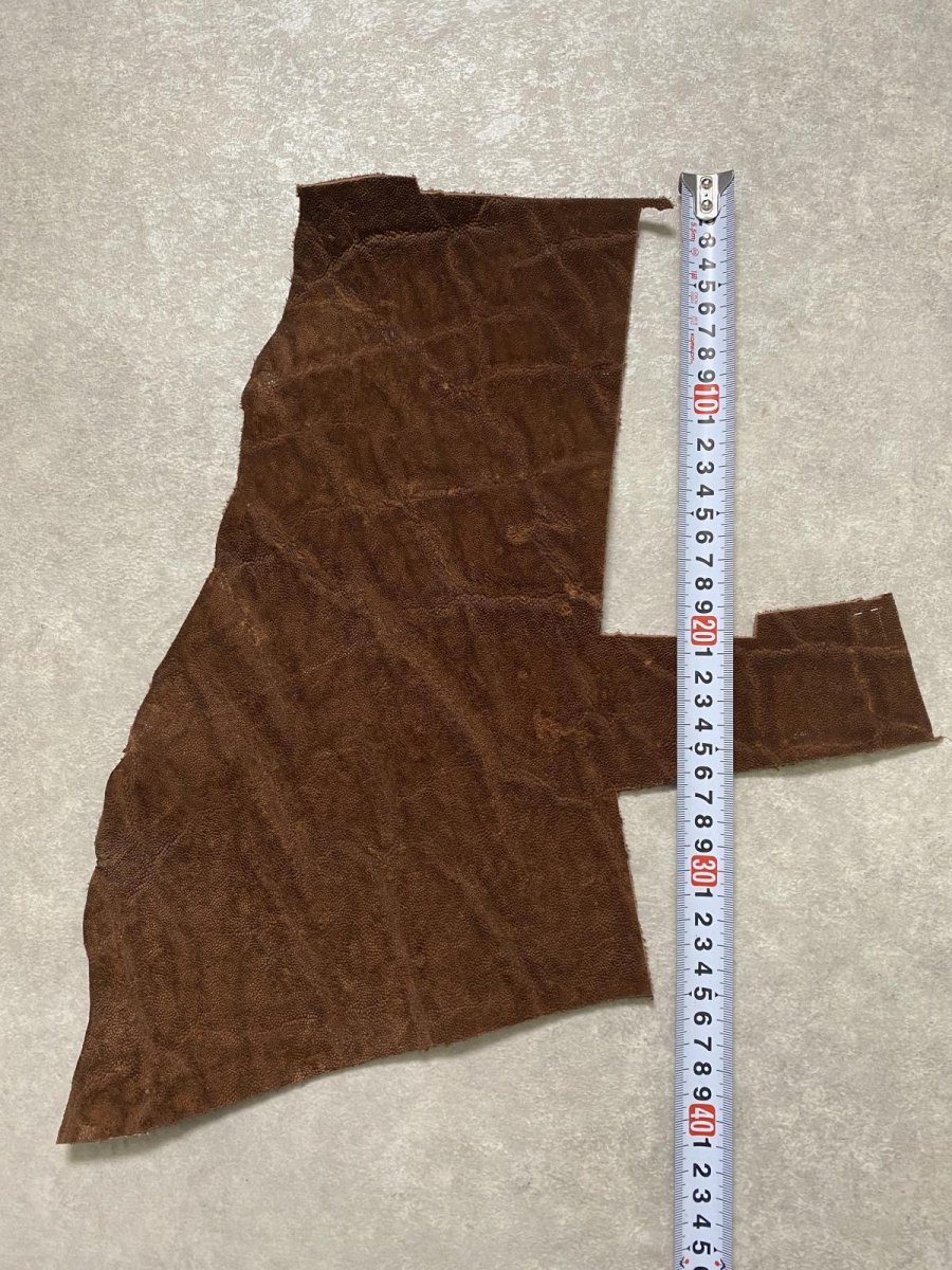 画像2: エレファントレザー　ブラウン　ゾウ革　象革　エキゾチックレザー　ハギレ (2)