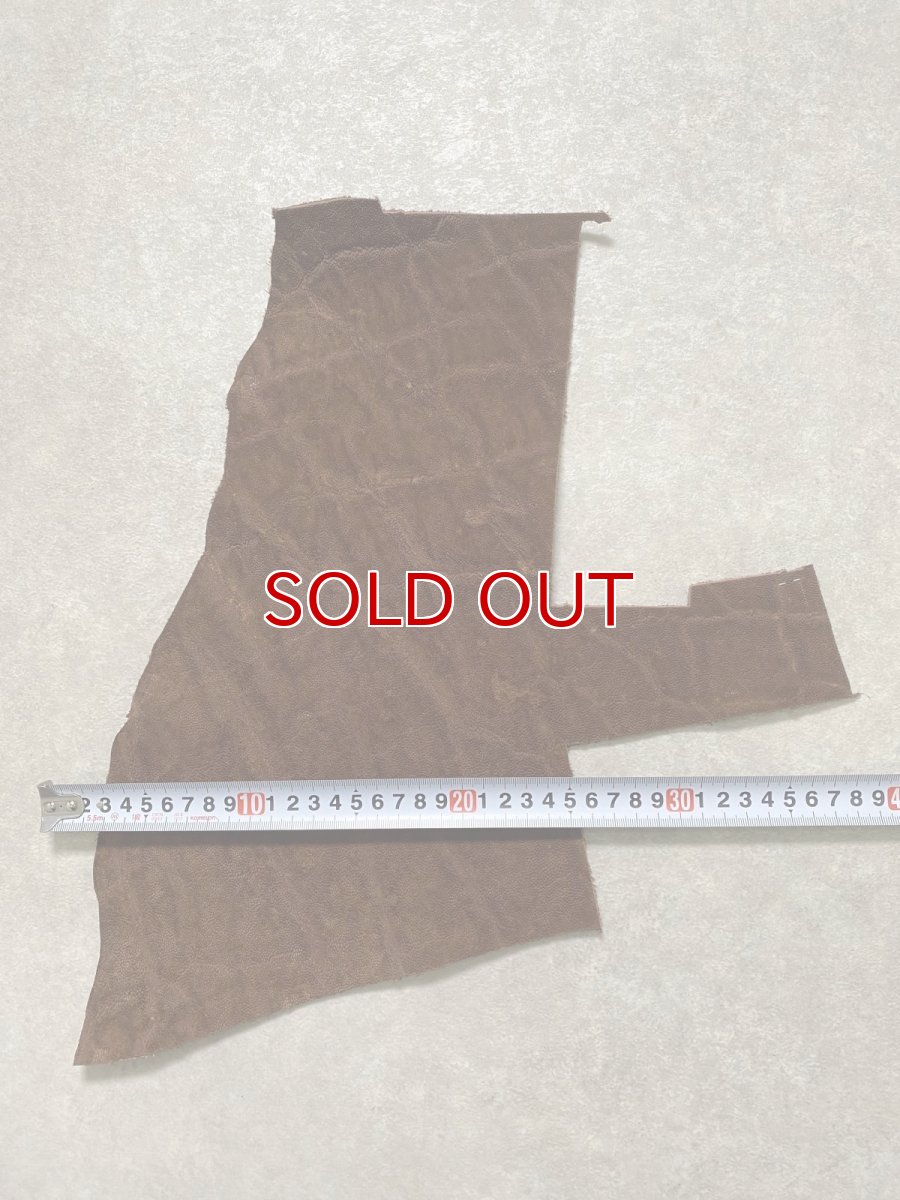 画像3: エレファントレザー　ブラウン　ゾウ革　象革　エキゾチックレザー　ハギレ (3)