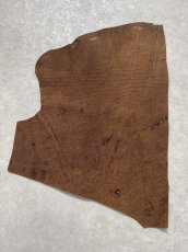 画像1: エレファントレザー　耳　ブラウン　ゾウ革　象革　エキゾチックレザー　ハギレ (1)