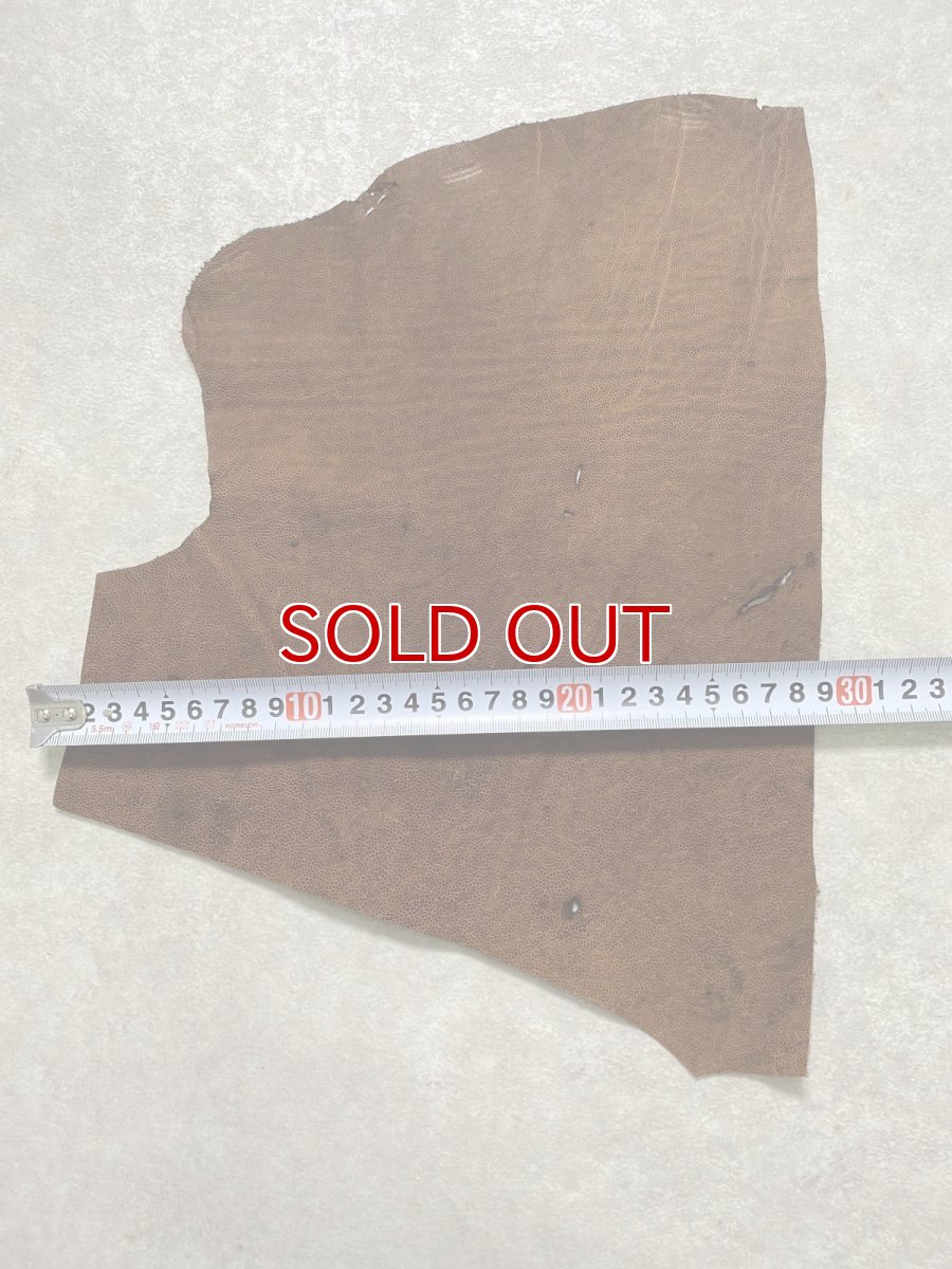 画像3: エレファントレザー　耳　ブラウン　ゾウ革　象革　エキゾチックレザー　ハギレ (3)