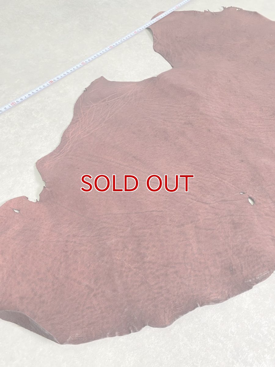 画像2: エレファントレザー　ボルドー　ゾウ革　象革　耳　エキゾチックレザー (2)