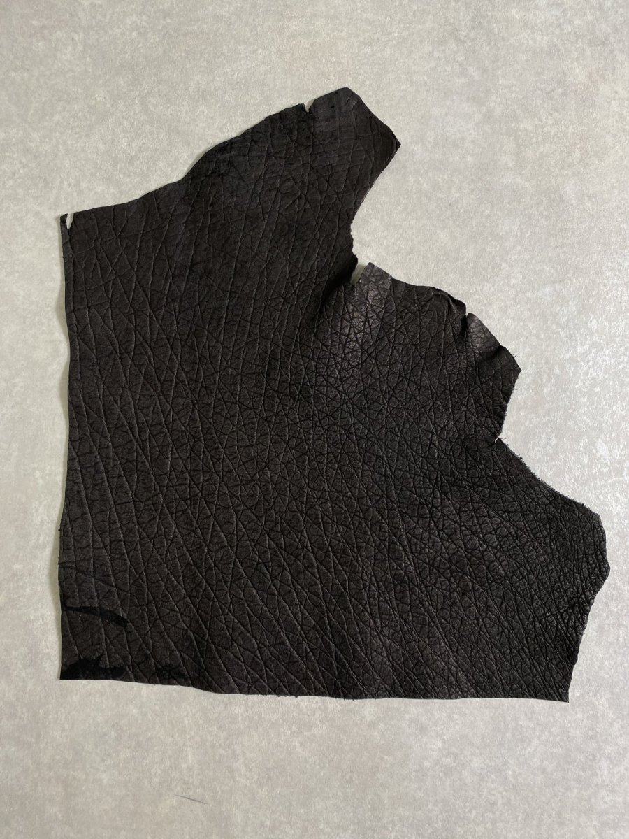 画像1: エレファントレザー　ブラック　ゾウ革　象革　エキゾチックレザー (1)