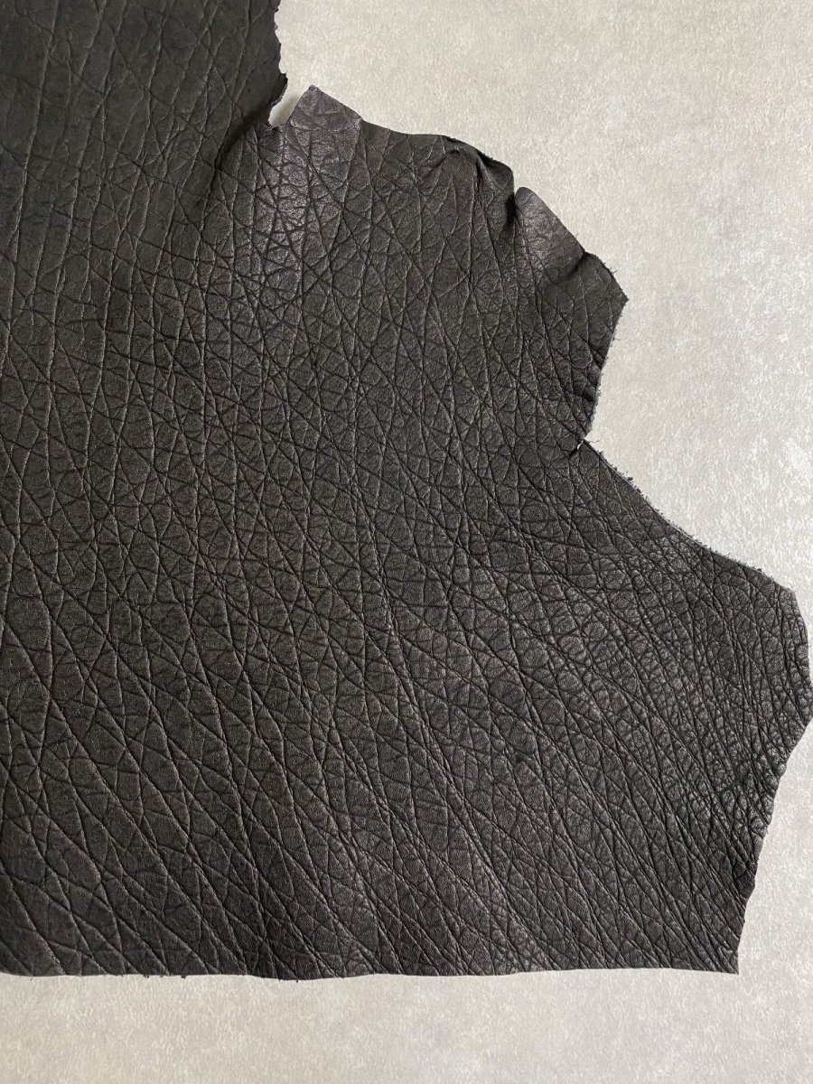 画像7: エレファントレザー　ブラック　ゾウ革　象革　エキゾチックレザー (7)