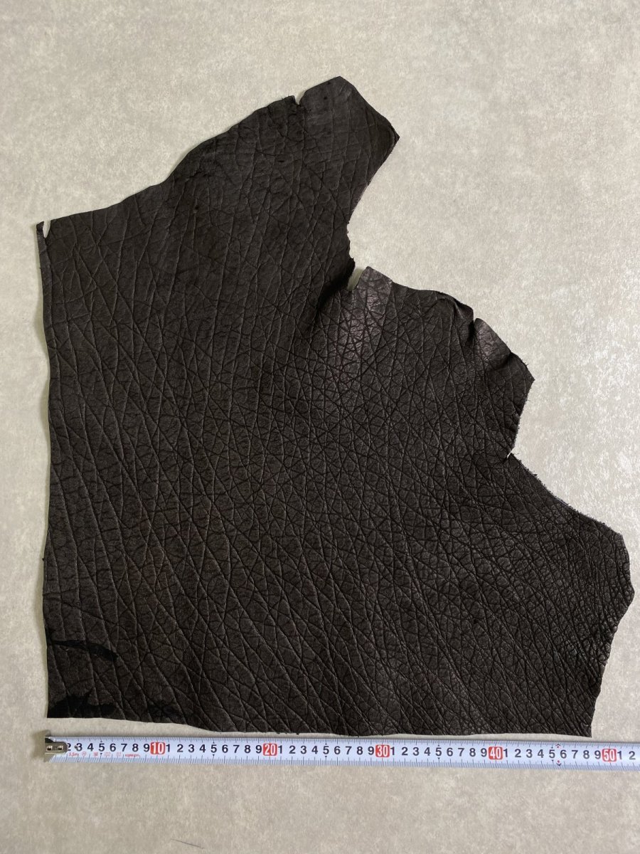 画像9: エレファントレザー　ブラック　ゾウ革　象革　エキゾチックレザー (9)