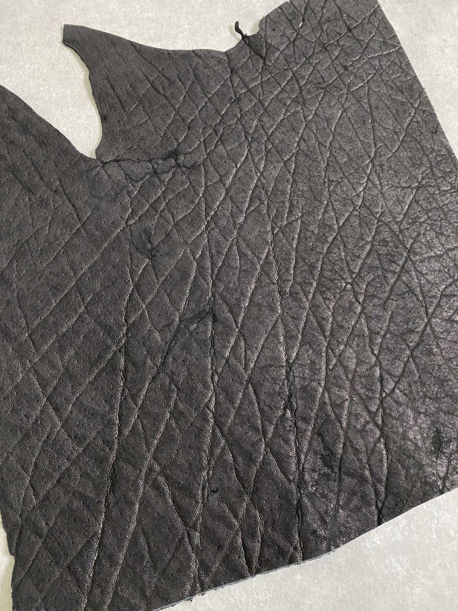 画像4: エレファントレザー　ブラック　ゾウ革　象革　エキゾチックレザー (4)