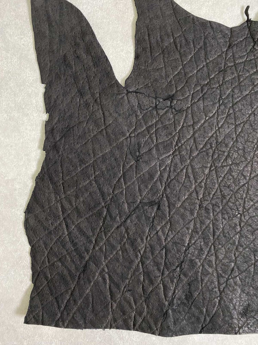 画像5: エレファントレザー　ブラック　ゾウ革　象革　エキゾチックレザー (5)