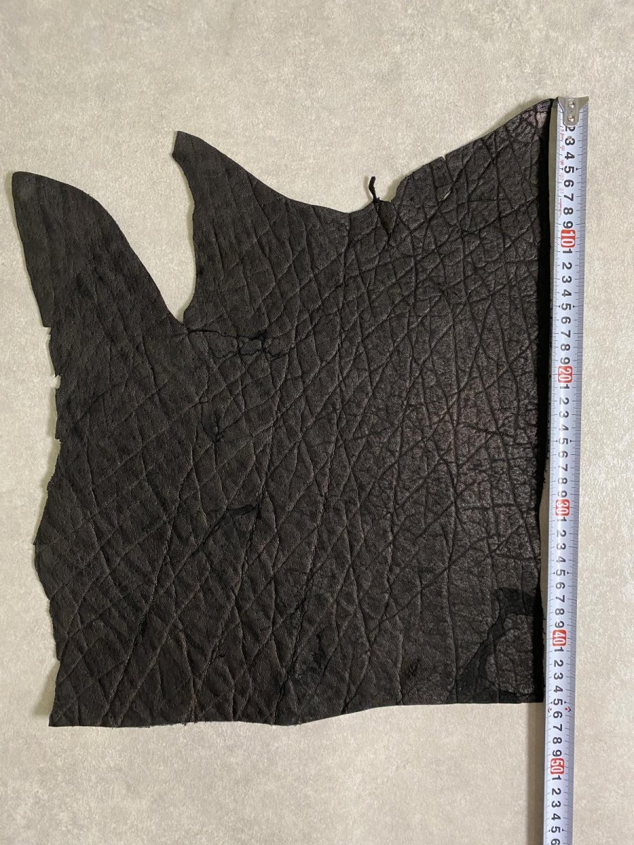 画像7: エレファントレザー　ブラック　ゾウ革　象革　エキゾチックレザー (7)