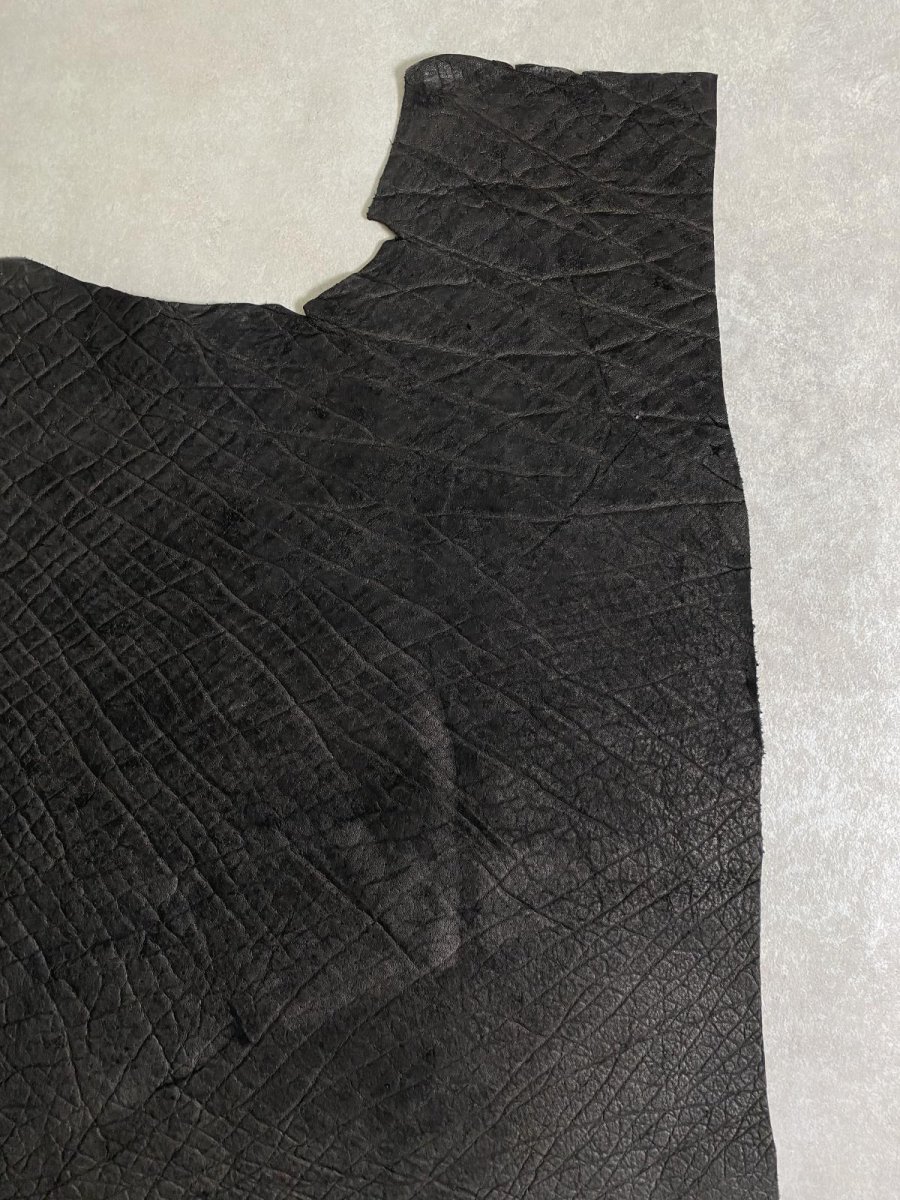画像6: エレファントレザー　ブラック　ゾウ革　象革　エキゾチックレザー (6)