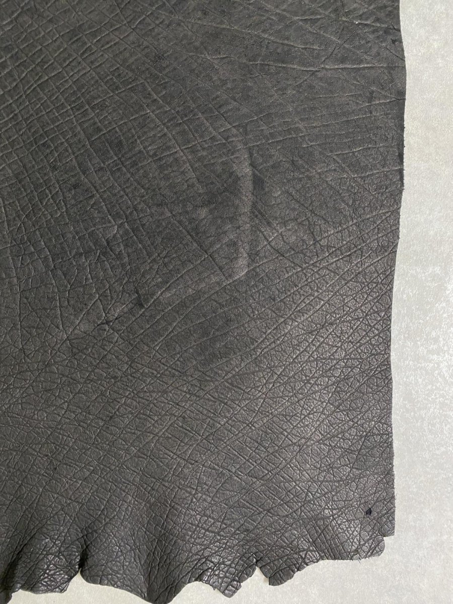 画像8: エレファントレザー　ブラック　ゾウ革　象革　エキゾチックレザー (8)