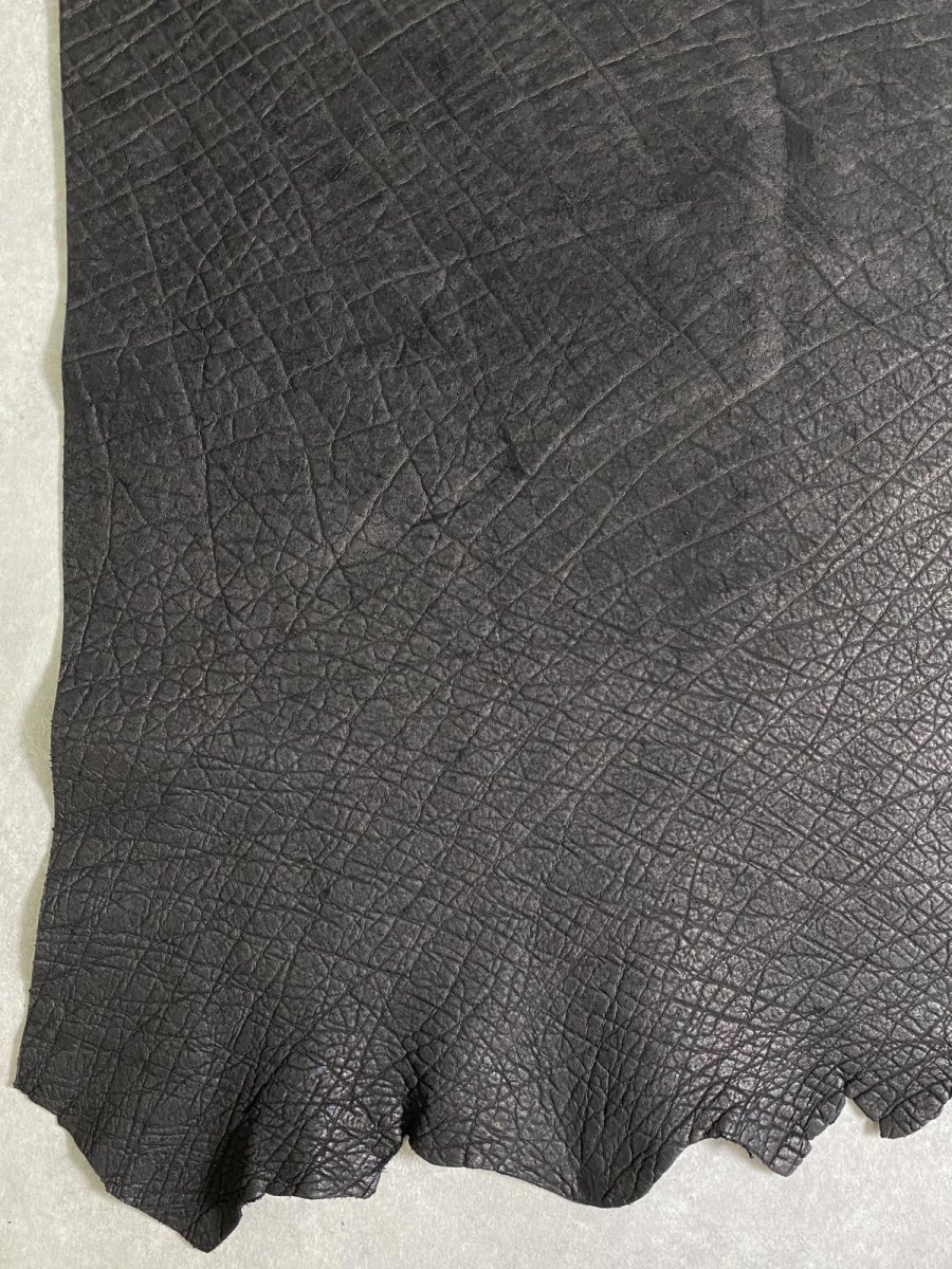 画像7: エレファントレザー　ブラック　ゾウ革　象革　エキゾチックレザー (7)