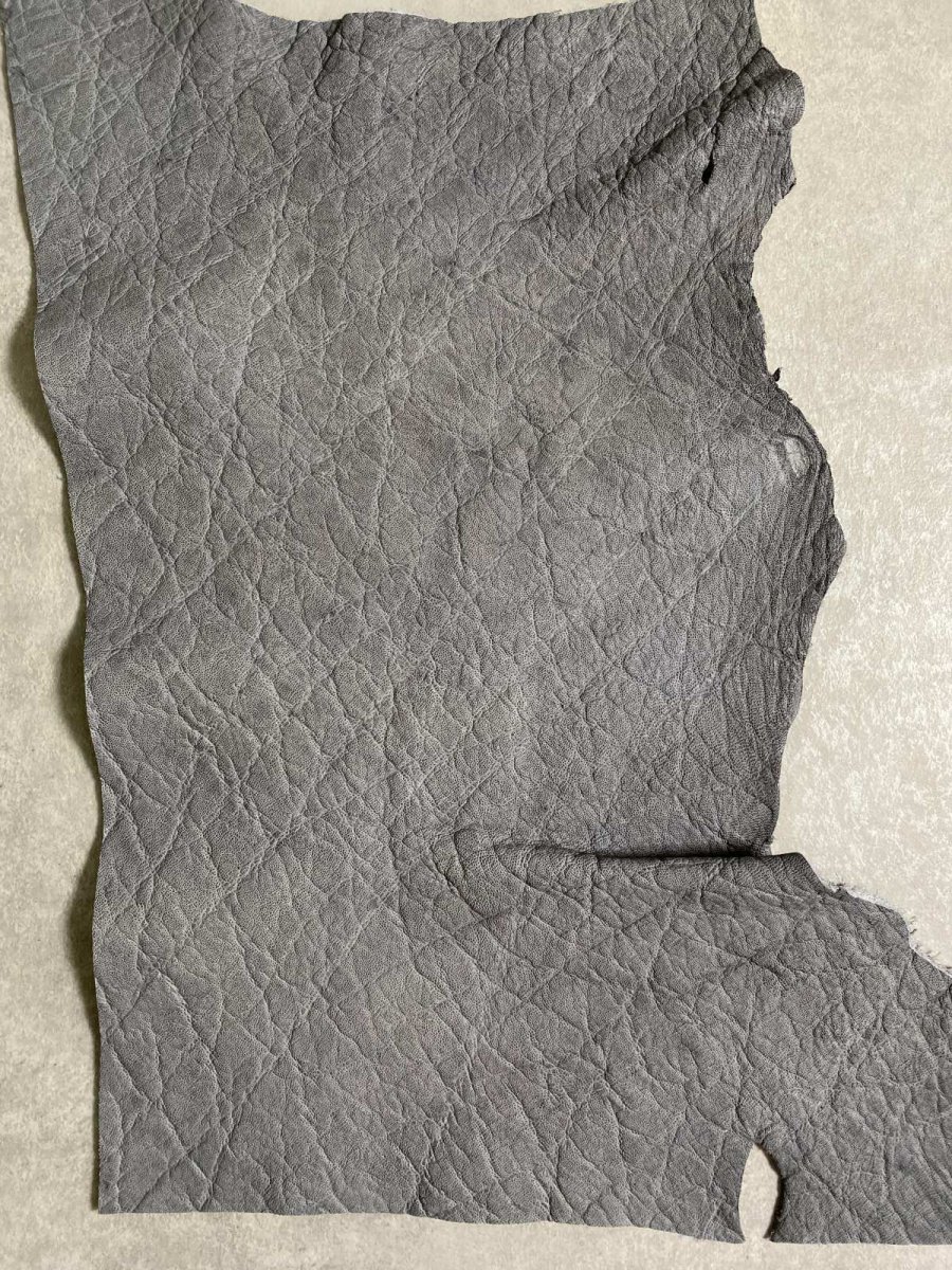 画像2: エレファントレザー　グレー　ゾウ革　象革　エキゾチックレザー (2)