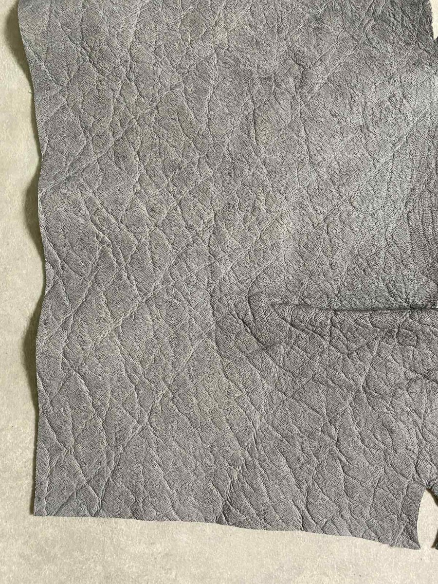 画像4: エレファントレザー　グレー　ゾウ革　象革　エキゾチックレザー (4)